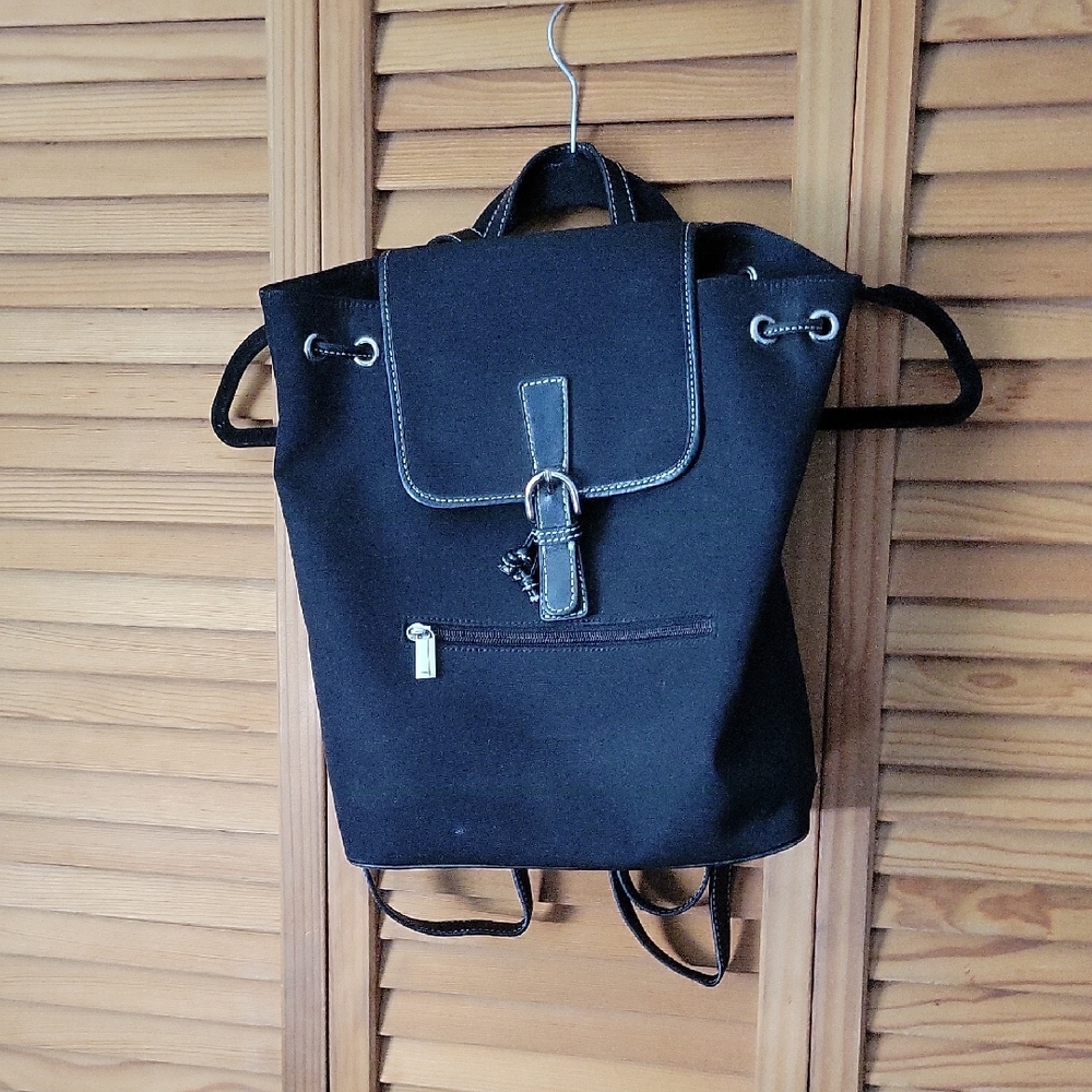 Talbots Black Nylon Snap Cinch Adjustable Closure… - image 1